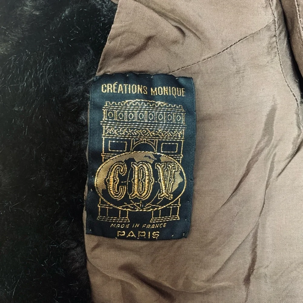 Vintage Monique Cropped Faux Fur Cape Coat Teddy Paris France XS/S - Picture 14 of 14